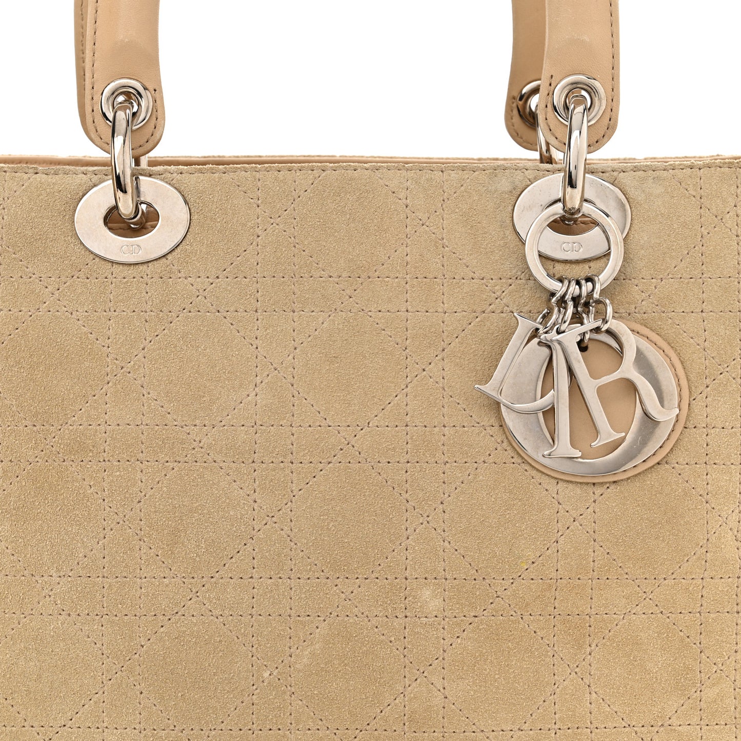 Suede Cannage Medium Lady Dior Beige