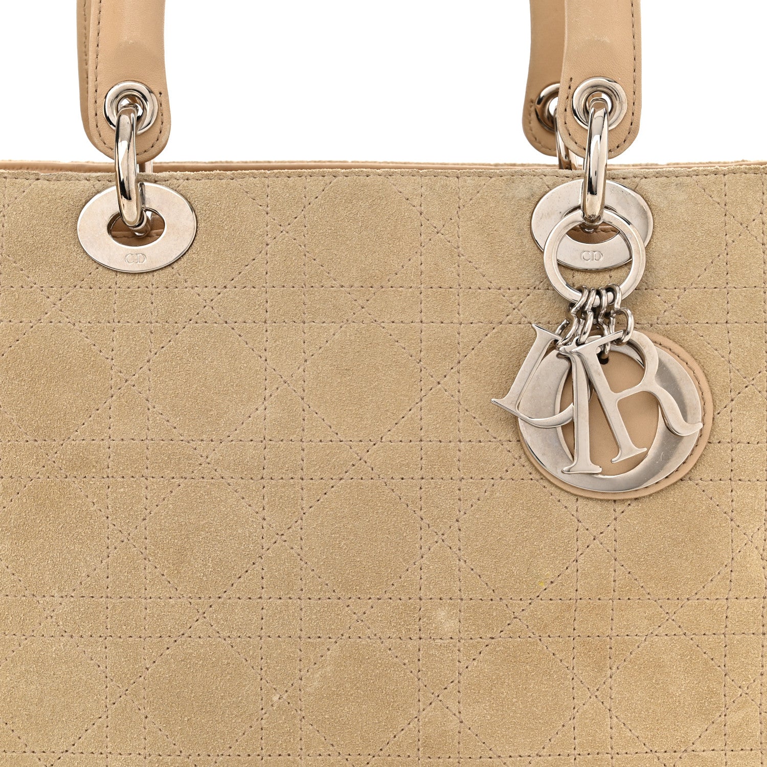 Christian Dior Suede Cannage Medium Lady Dior Beige 8 of 12