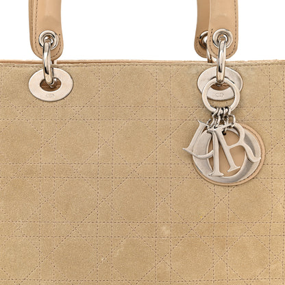 Christian Dior Suede Cannage Medium Lady Dior Beige 8 of 12