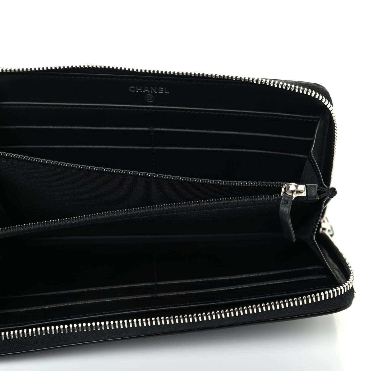 Chanel Caviar Patent Small CC Contour Zip Around Wallet Black 4 of 4