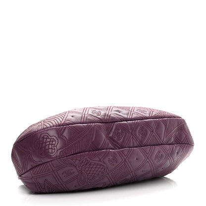 Chanel Lambskin Embroidered Frame Bag Purple 4 of 10
