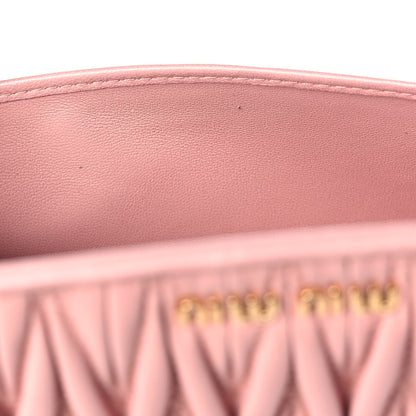 Miu Miu Nappa Matelasse Wallet On Chain Orchidea 12 of 13