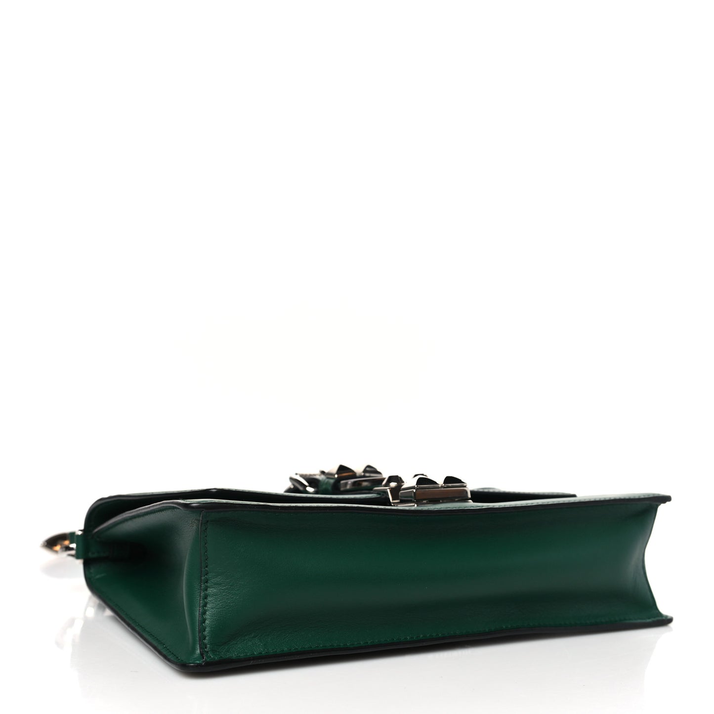 Saffiano City Calfskin Studded Small Elektra Shoulder Bag Green