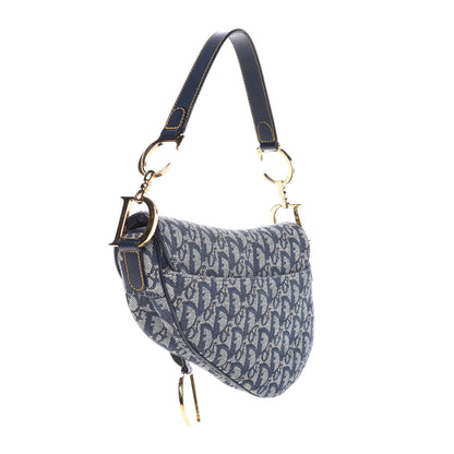 Christian Dior Monogram Saddle Bag Blue 3 of 9