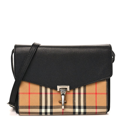 Burberry Derby Calfskin Vintage Check Small Macken Crossbody Bag Black 1 of 10
