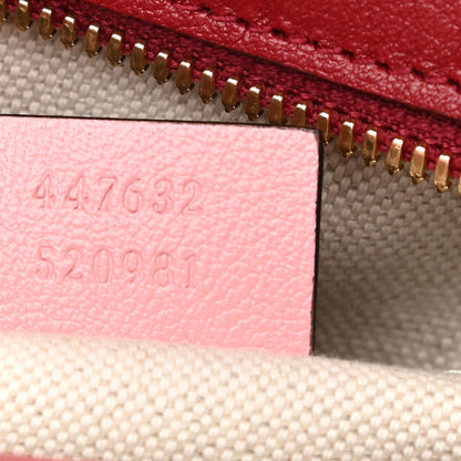 Gucci Azalea Calfskin Enamel Matelasse Diagonal Small Torchon GG Marmont Chain Shoulder Bag New Cherry Red Wild Rose 7 of 10