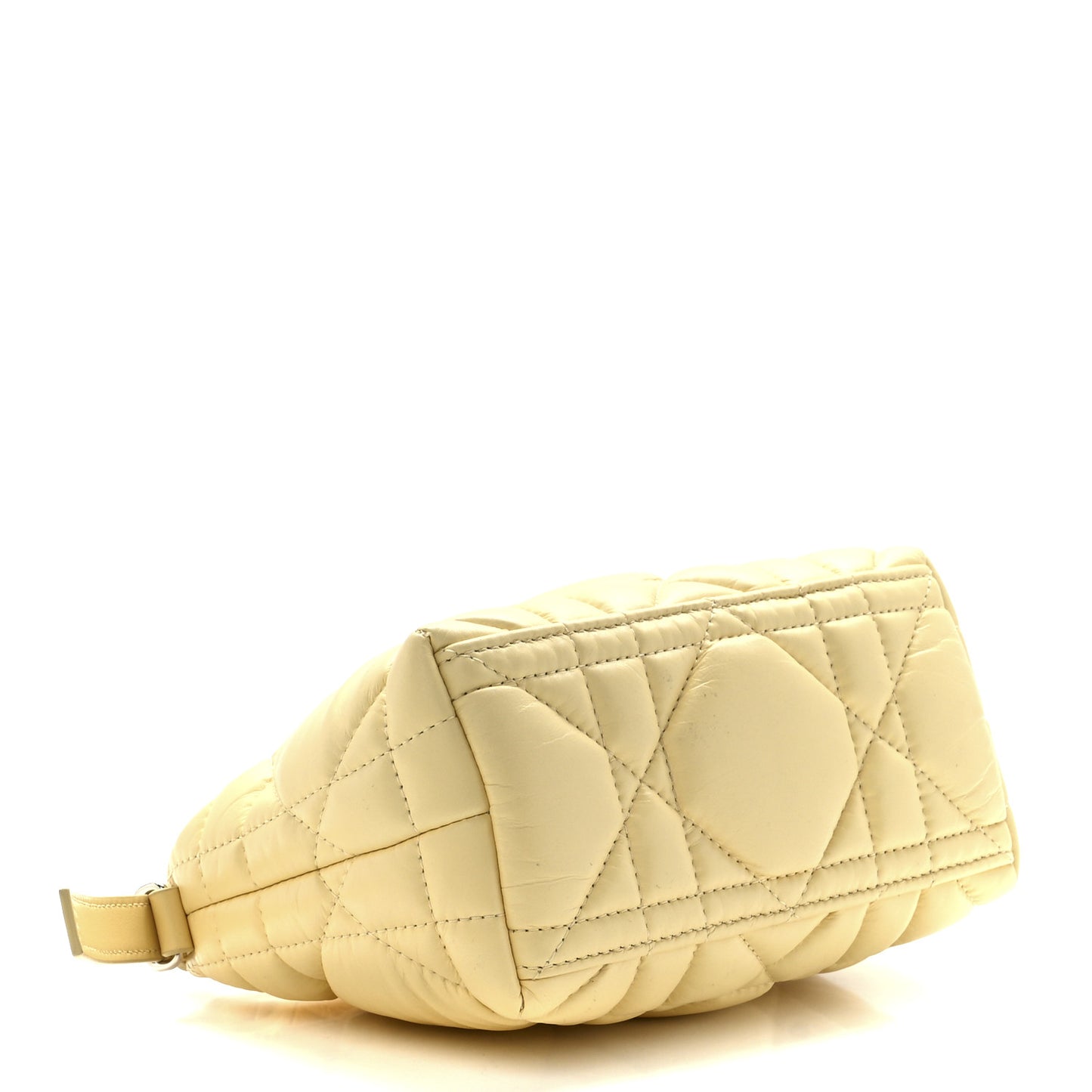 Calfskin Macrocannage Small Diortravel Nomad Pouch Pale Yellow
