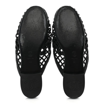 Chanel Braided Lambskin Mule Sandals 39 Black 6 of 11