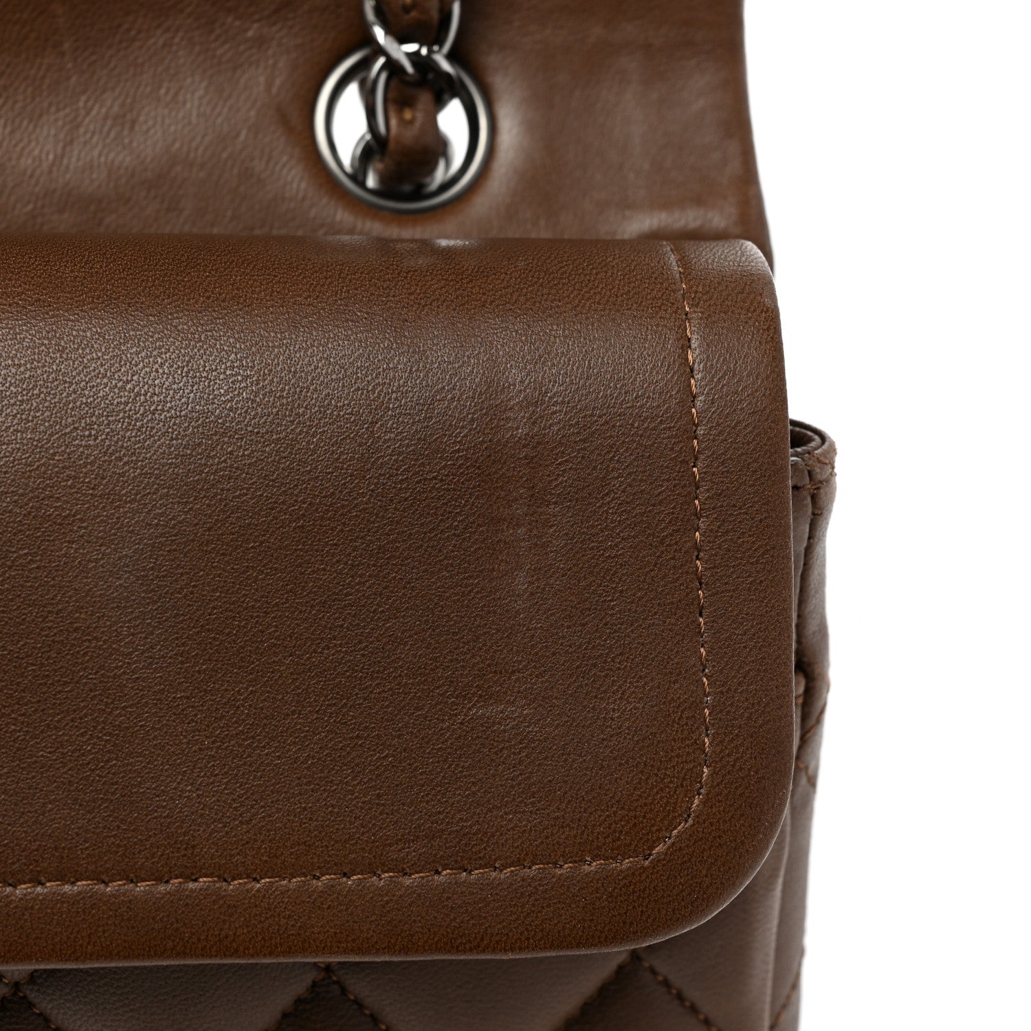 Chanel Lambskin Quilted Medium Double Flap Brown 30 of 38