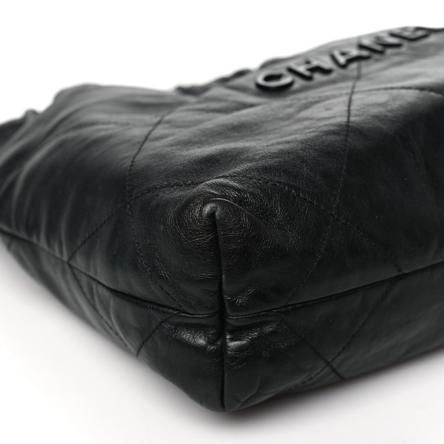 Shiny Calfskin Quilted Small Chanel 22 So Black
