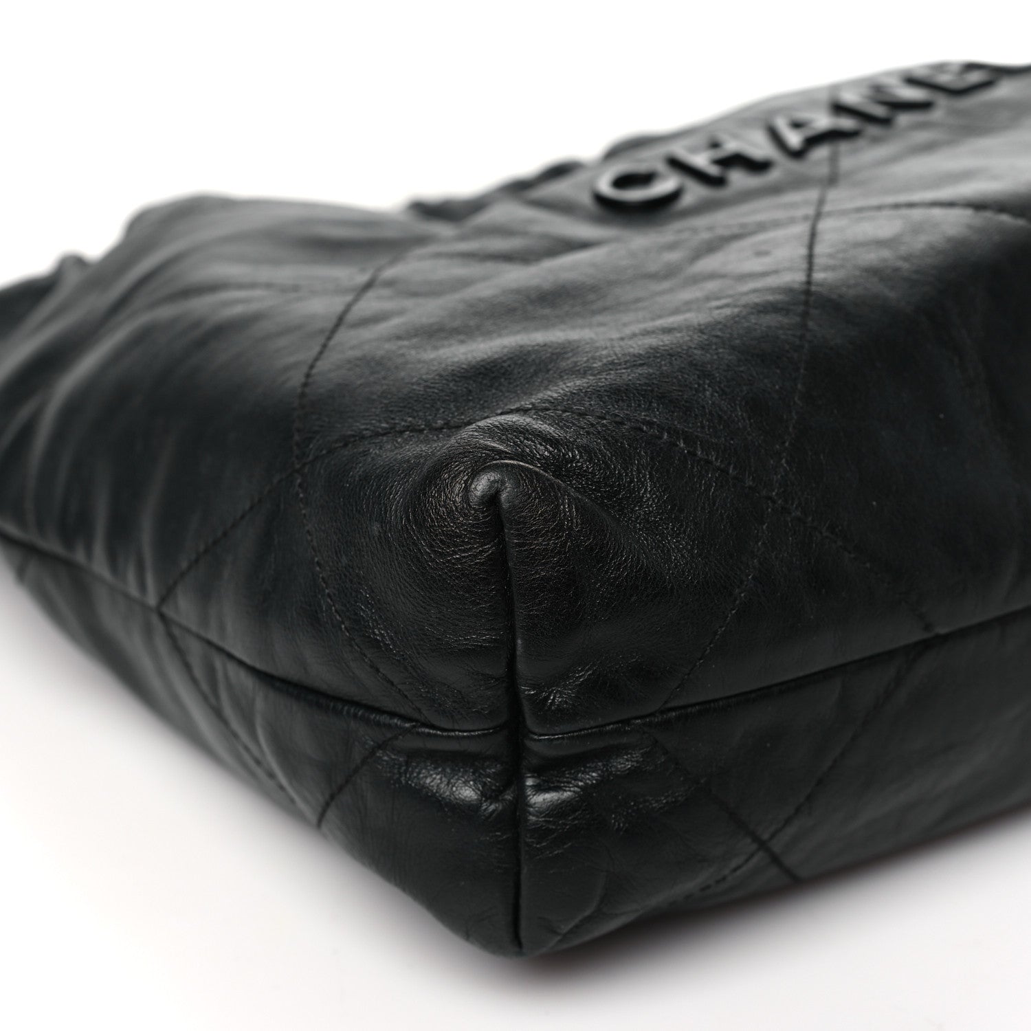 Chanel Shiny Calfskin Quilted Small Chanel 22 So Black 10 of 12