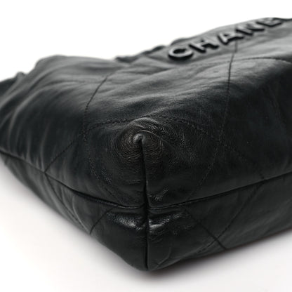 Chanel Shiny Calfskin Quilted Small Chanel 22 So Black 10 of 12