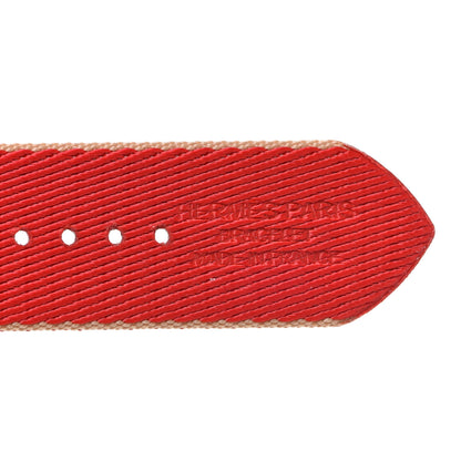 Hermes Nylon Weave 44mm Sangle Jumping Apple Watch Single Tour Band Kraft Rouge De Coeur 3 of 7