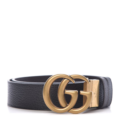 Gucci Calfskin Double G Reversible 37mm Belt 85 34 Black Cocoa 1 of 6