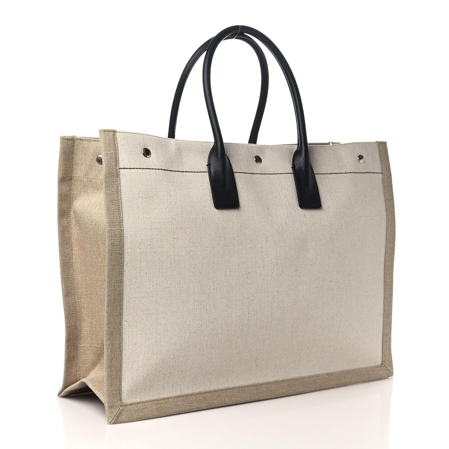 Linen Calfskin Rive Gauche Tote Optic White
