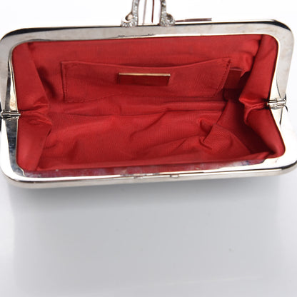 Christian Louboutin Satin Crystal Loubi Lula Frame Pouch Black 5 of 12