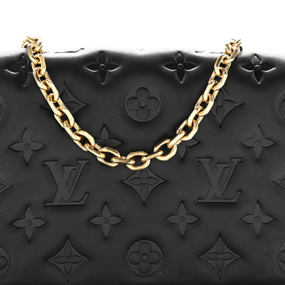 Louis Vuitton Lambskin Embossed Monogram Pochette Coussin Black 7 of 18
