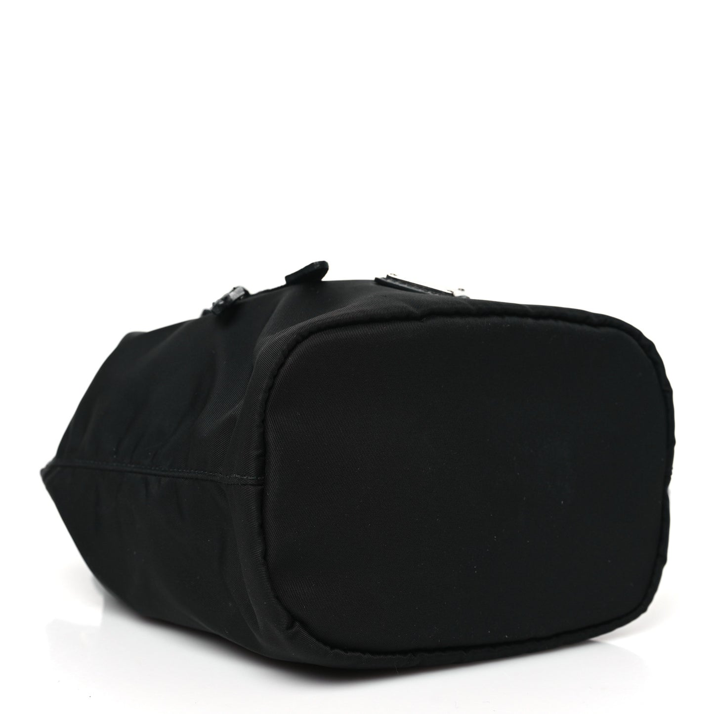 Saffiano Tessuto Nylon Vela Bucket Wristlet Black