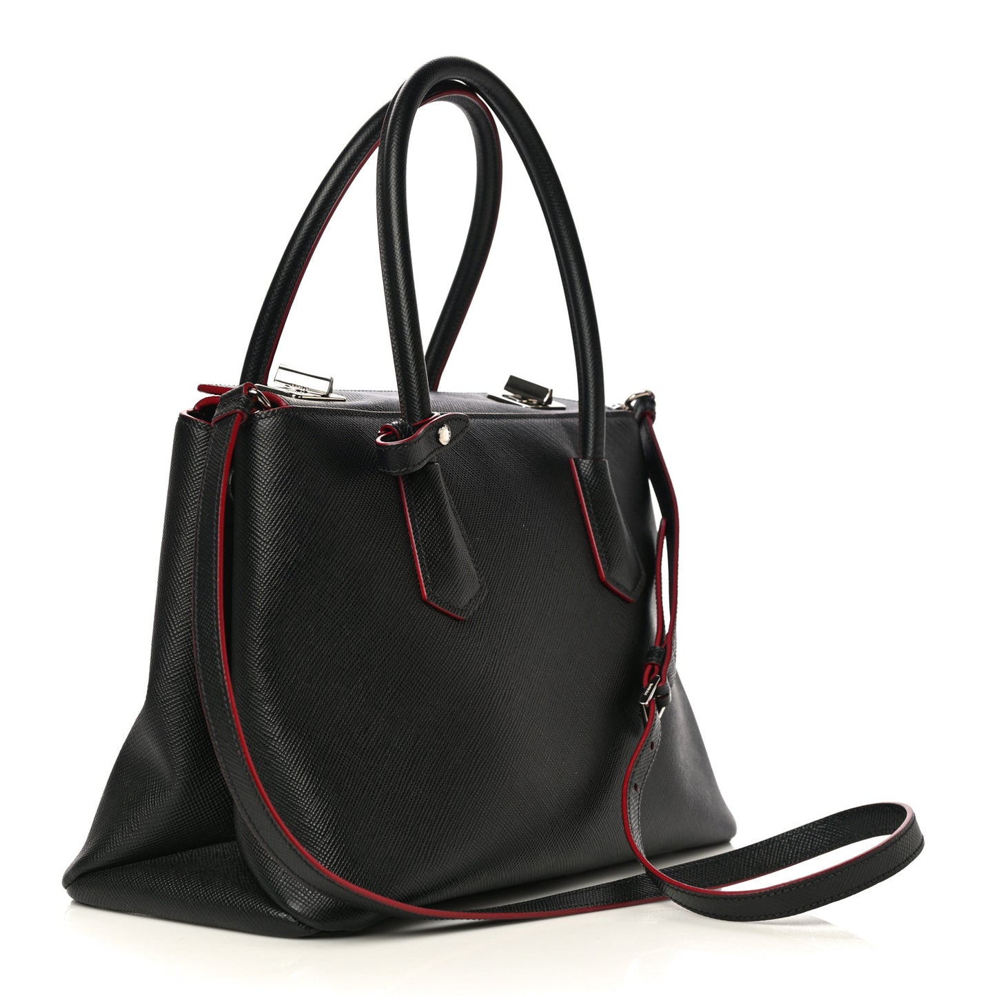 Saffiano Cuir Twin Tote Black Fuoco