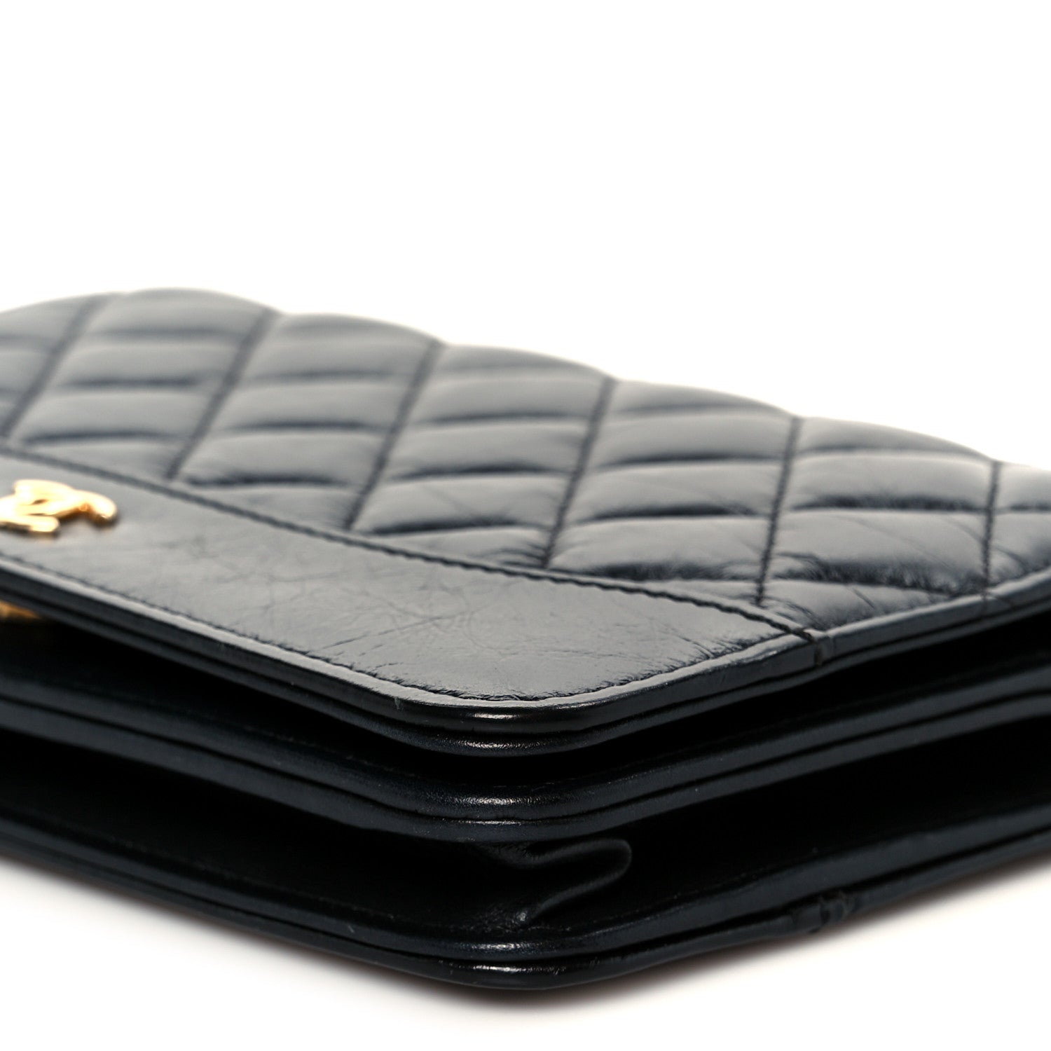 Chanel Aged Calfskin Quilted Gabrielle Wallet On Chain WOC Black 11 of 11