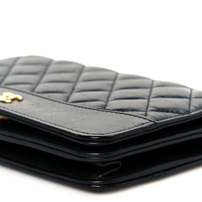 Chanel Aged Calfskin Quilted Gabrielle Wallet On Chain WOC Black 11 of 11