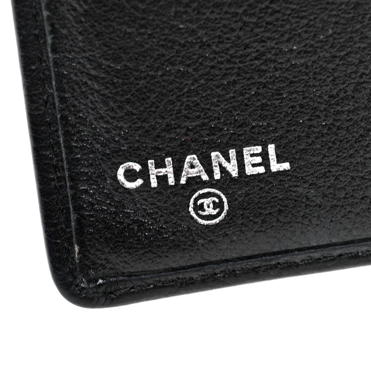Chanel Goatskin Camellia Embossed Yen Wallet Black 6 of 8