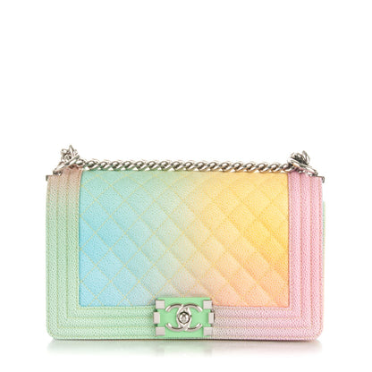 Chanel Caviar Quilted Medium Cuba Rainbow Boy Flap Multicolor 1 of 9