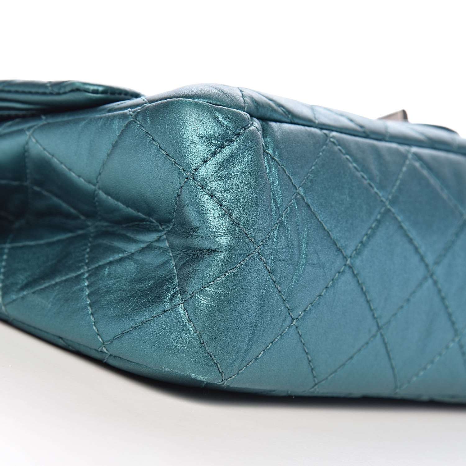 Chanel Metallic Calfskin Quilted 2.55 Reissue 227 Flap Turquoise 15 of 17