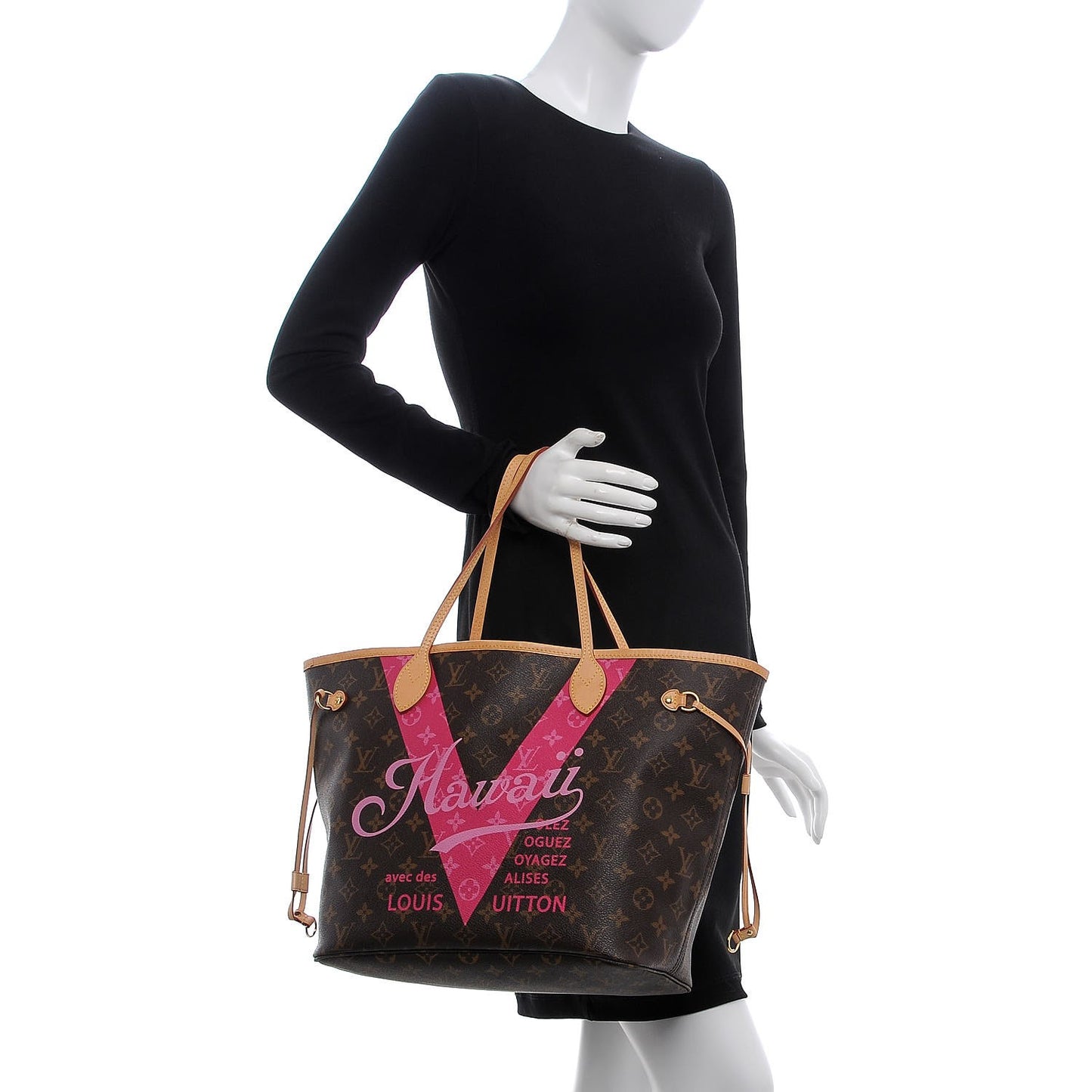 Monogram Hawaii V Neverfull MM Hot Pink