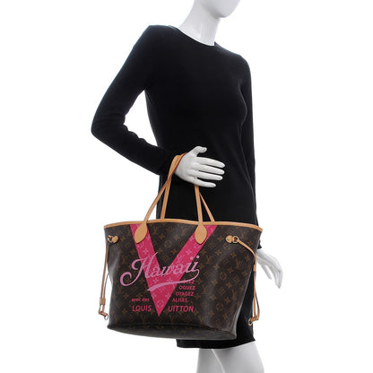 Louis Vuitton Monogram Hawaii V Neverfull MM Hot Pink 2 of 9