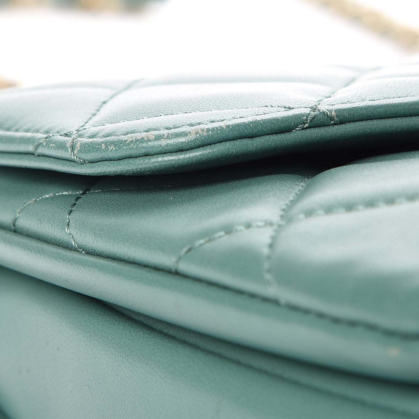 Lambskin Quilted Small Trendy CC Flap Dual Handle Bag Light Green