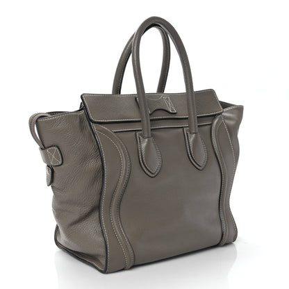 Celine Drummed Calfskin Mini Luggage Souris 3 of 8