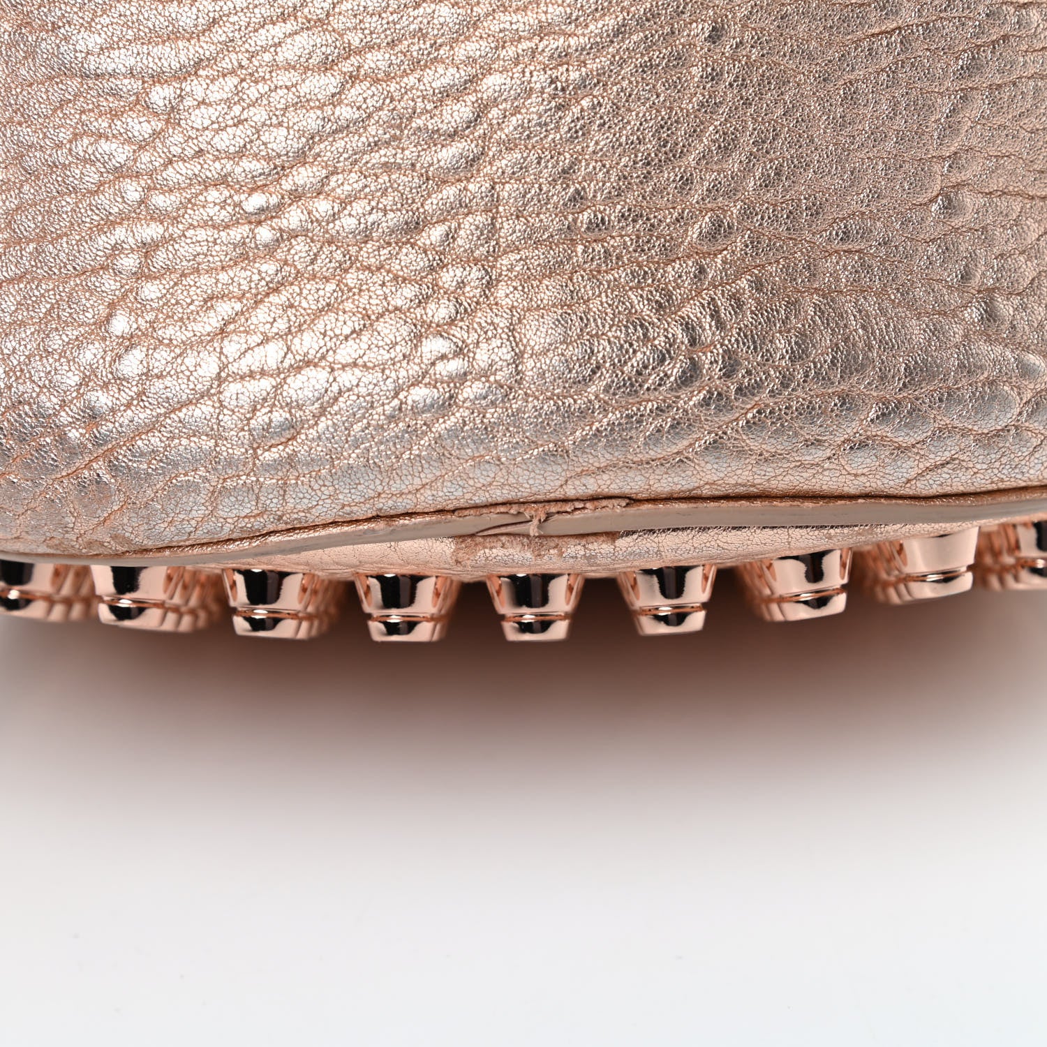 Alexander Wang Metallic Pebbled Lambskin Diego Bucket Bag Rose Gold 10 of 13
