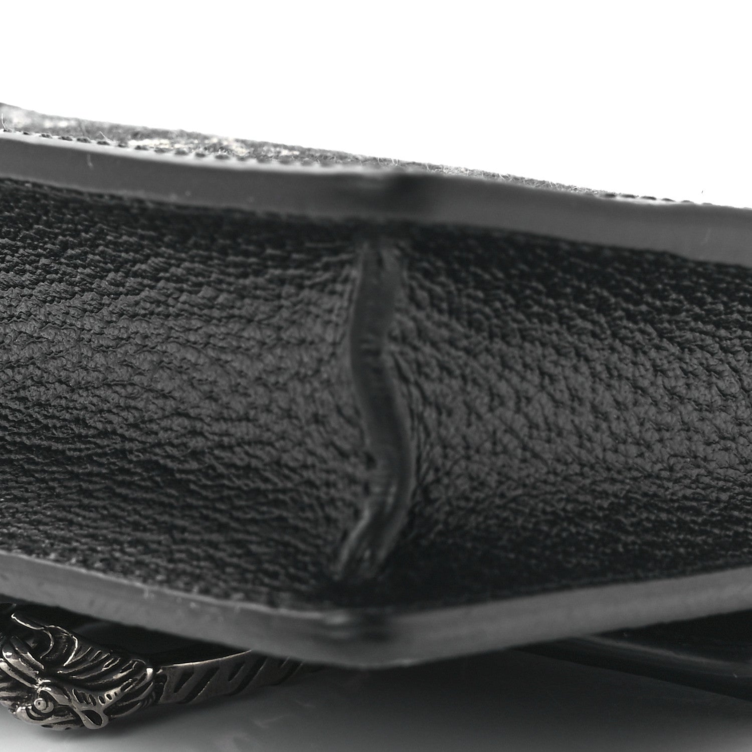 Gucci Jacquard Black Denim GG Monogram Super Mini Dionysus Shoulder Bag Black Ivory 9 of 9