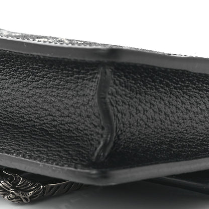Gucci Jacquard Black Denim GG Monogram Super Mini Dionysus Shoulder Bag Black Ivory 9 of 9