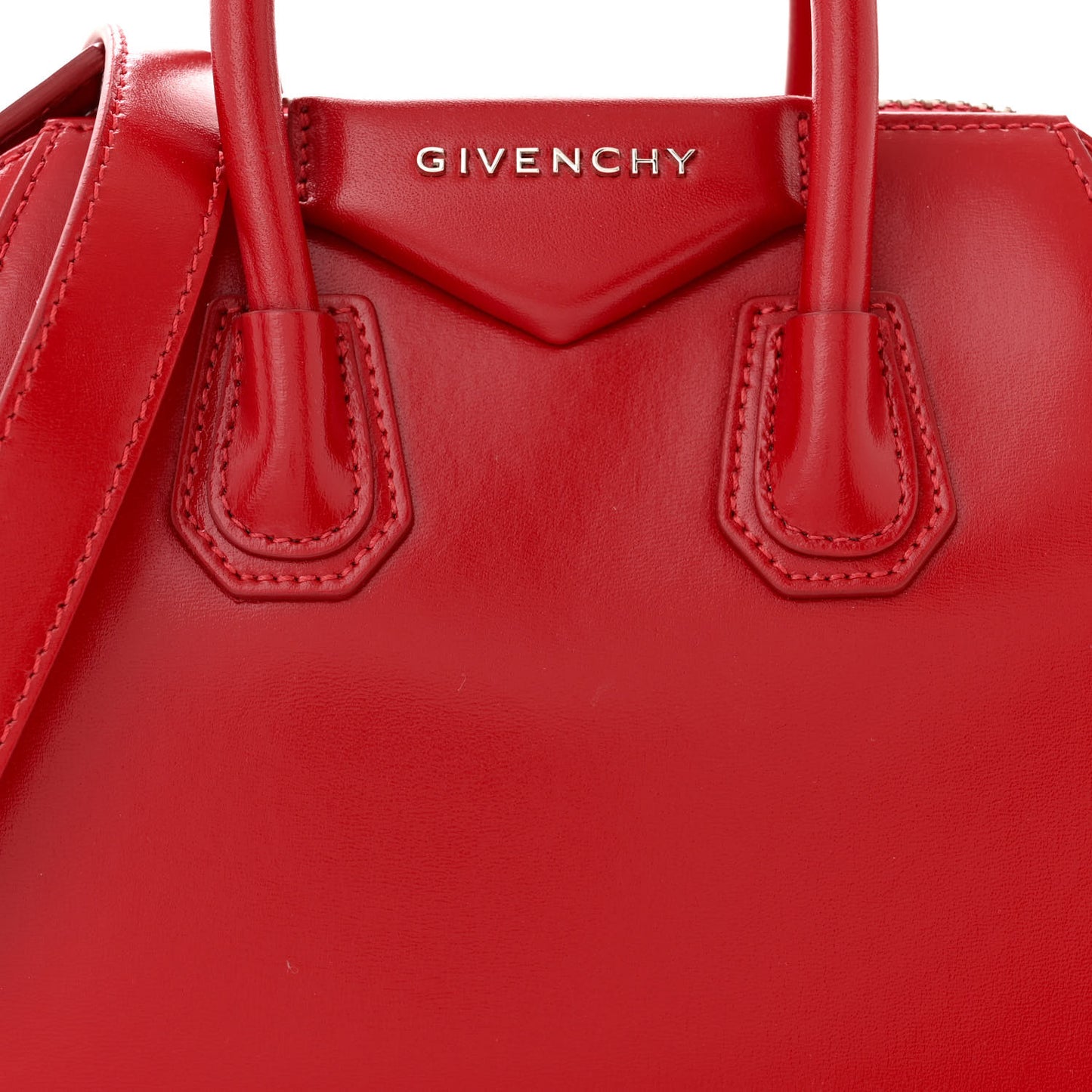 Shiny Lord Calfskin Mini Antigona Dark Red