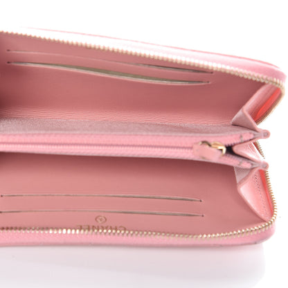 Chanel Caviar Chevron Quilted Medium Zip Around Wallet Pink 5 of 11