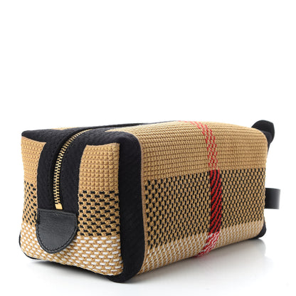 Burberry Knit Logo Mens Washbag Tan Black 3 of 8