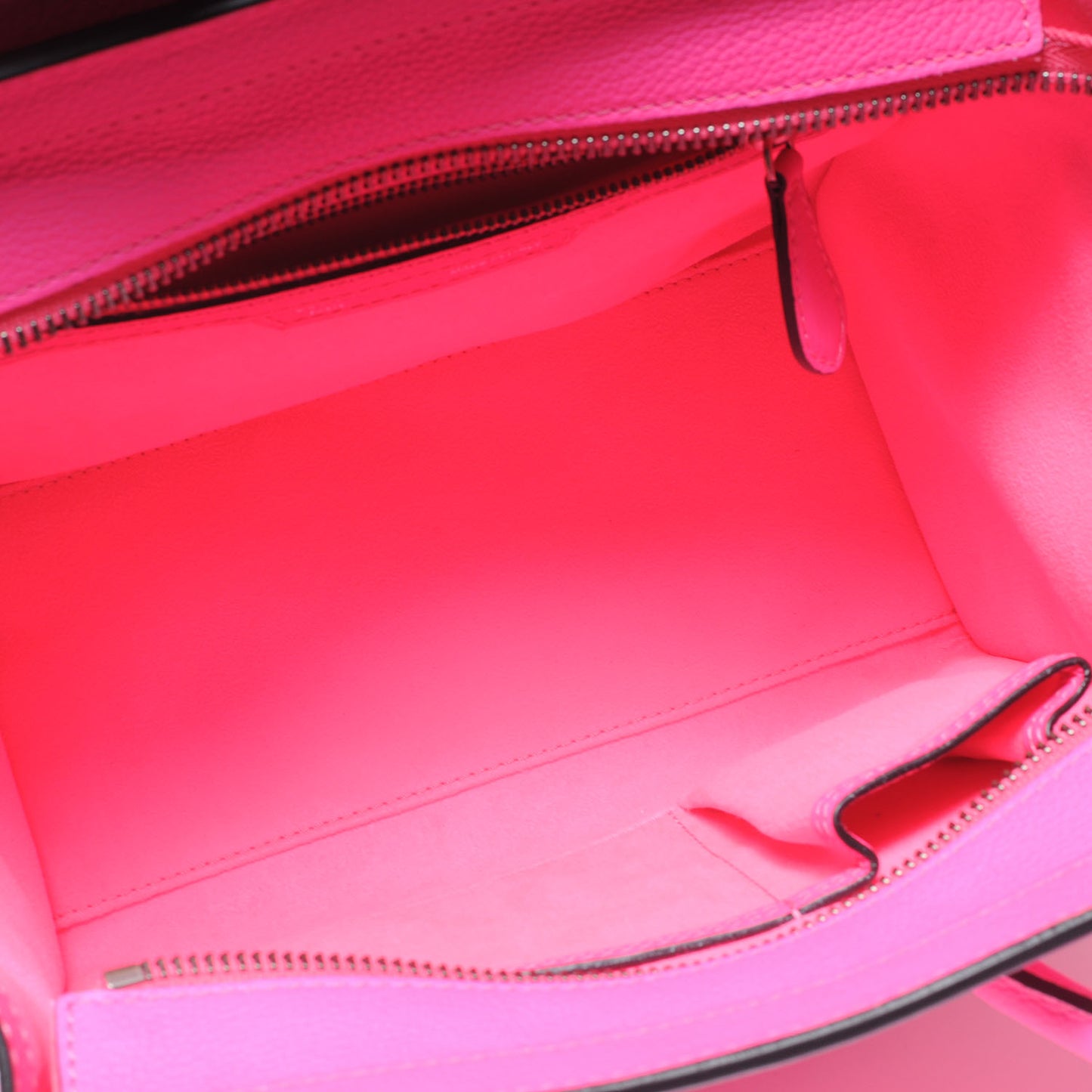 Drummed Leather Micro Luggage Fluo Pink