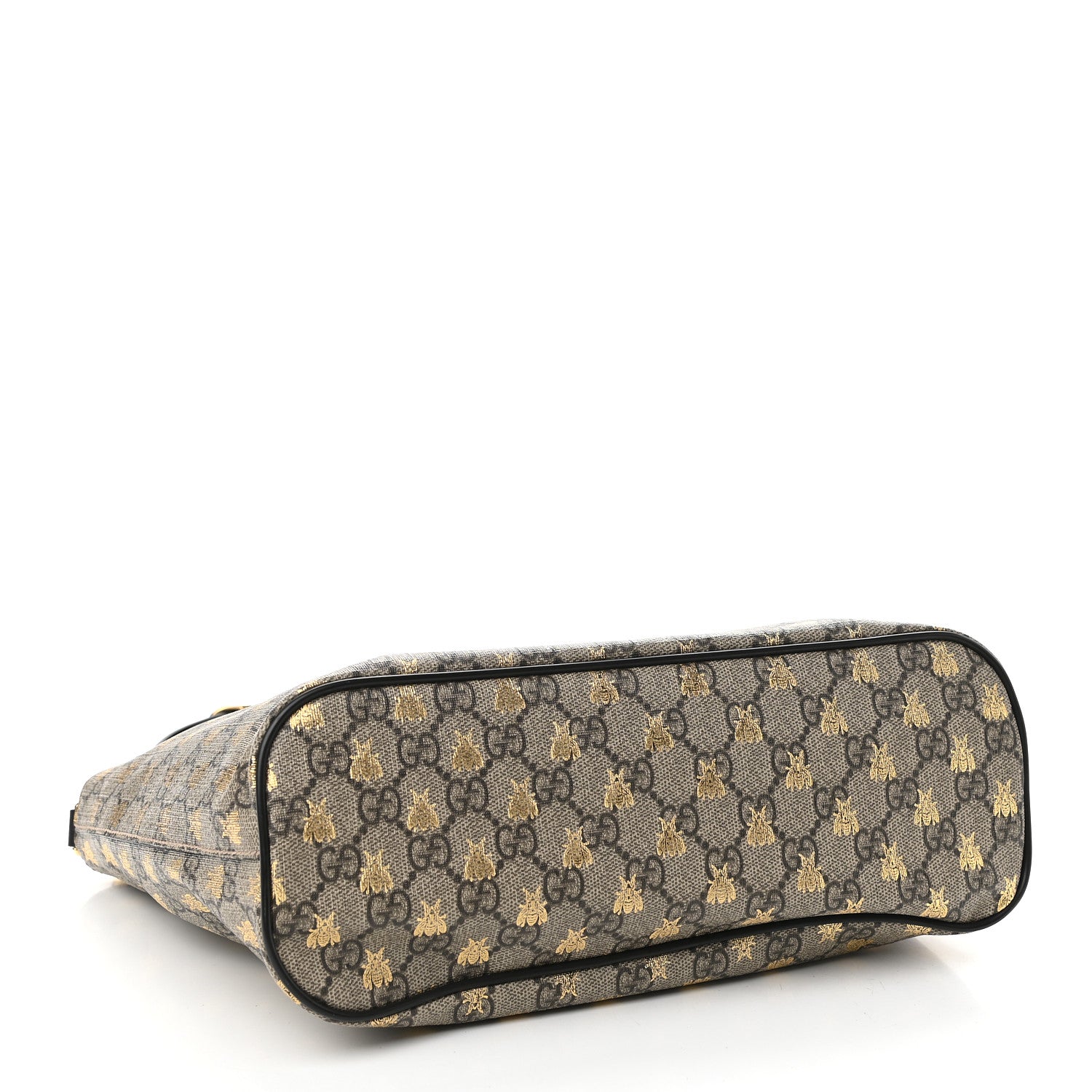 Gucci Soft GG Supreme Monogram Bees Small Crossbody Tote Beige Oro Black 4 of 9