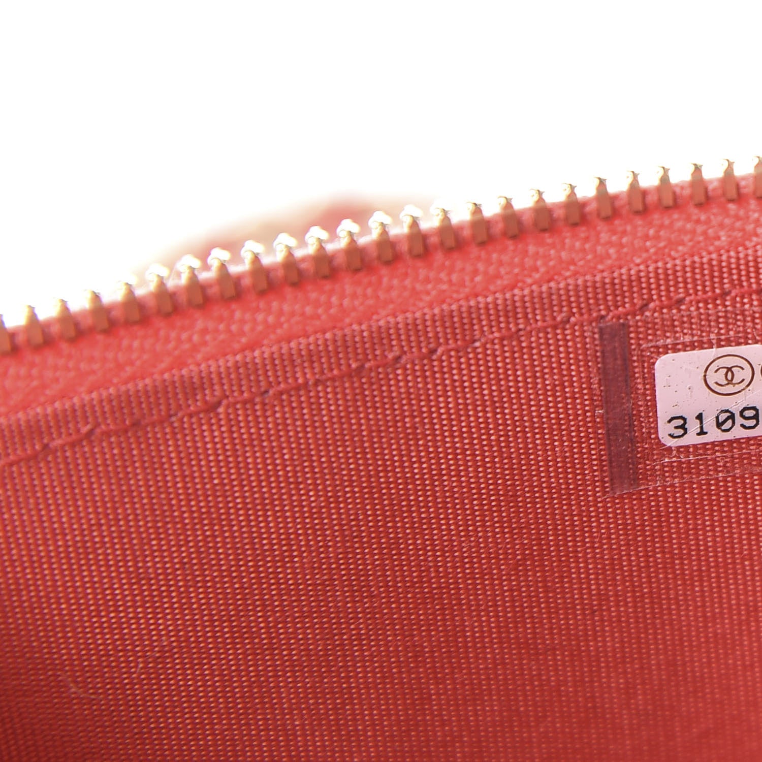 Chanel Raffia Jute Striped Mini Vanity Case With Chain Red Beige 8 of 10