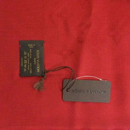 Louis Vuitton Wool Silk Monogram Shawl Rouge 5 of 7