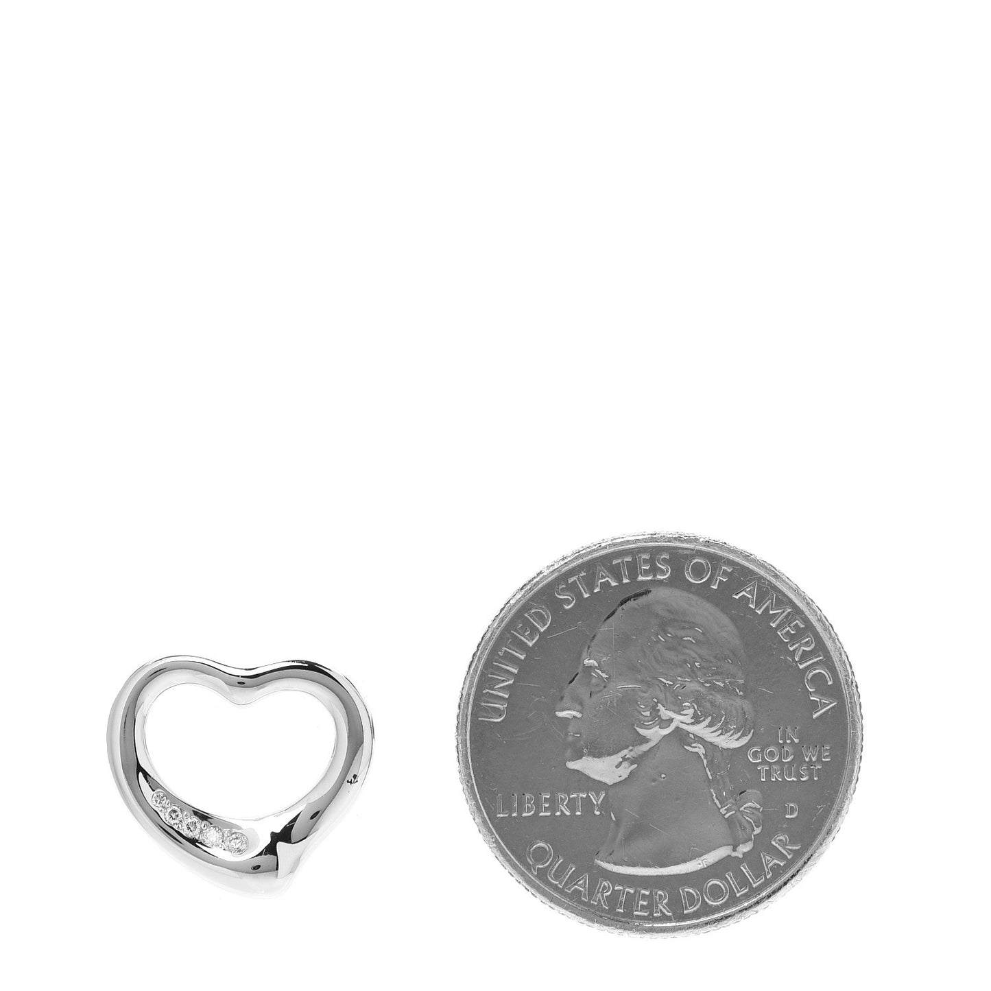 Platinum Diamond 16mm Elsa Peretti Open Heart Pendant