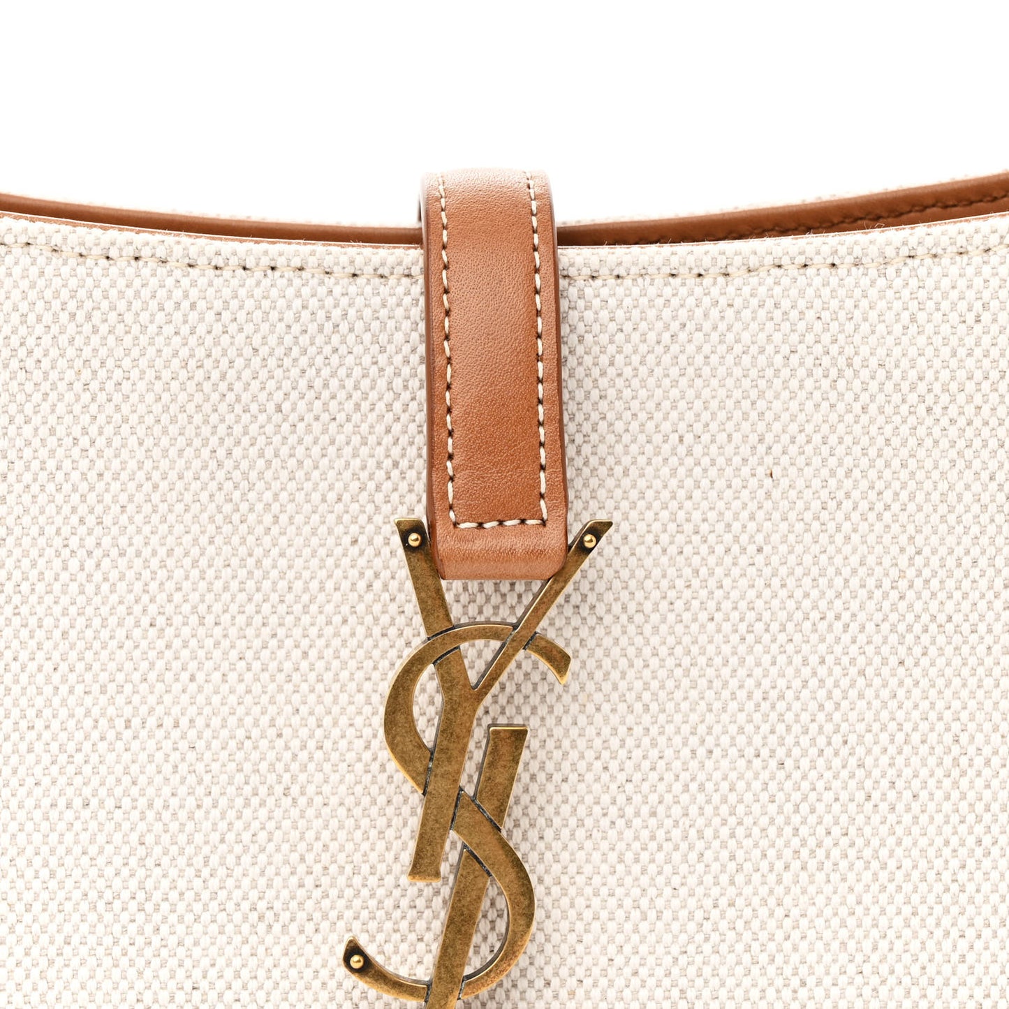 Smooth Calfskin Canvas Le 5 A 7 Hobo Natural Beige Brick