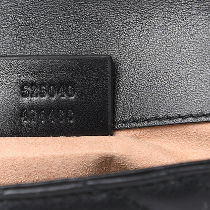 Gucci Calfskin Matelasse Super Mini GG Marmont Shoulder Bag Black 7 of 9