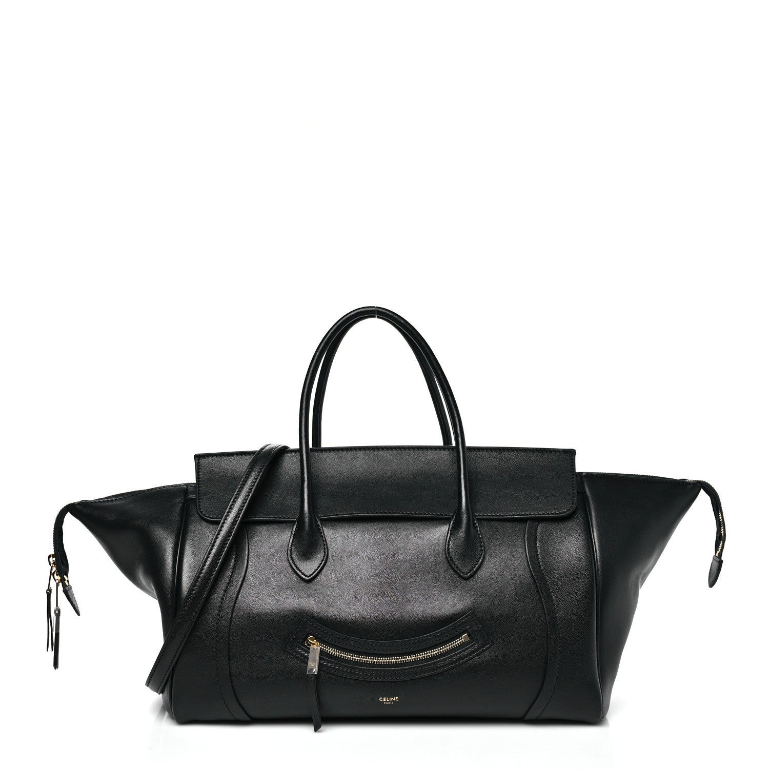 Celine Supple Shiny Lambskin Medium Smiling New Luggage Black 1 of 10