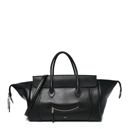 Celine Supple Shiny Lambskin Medium Smiling New Luggage Black 1 of 10