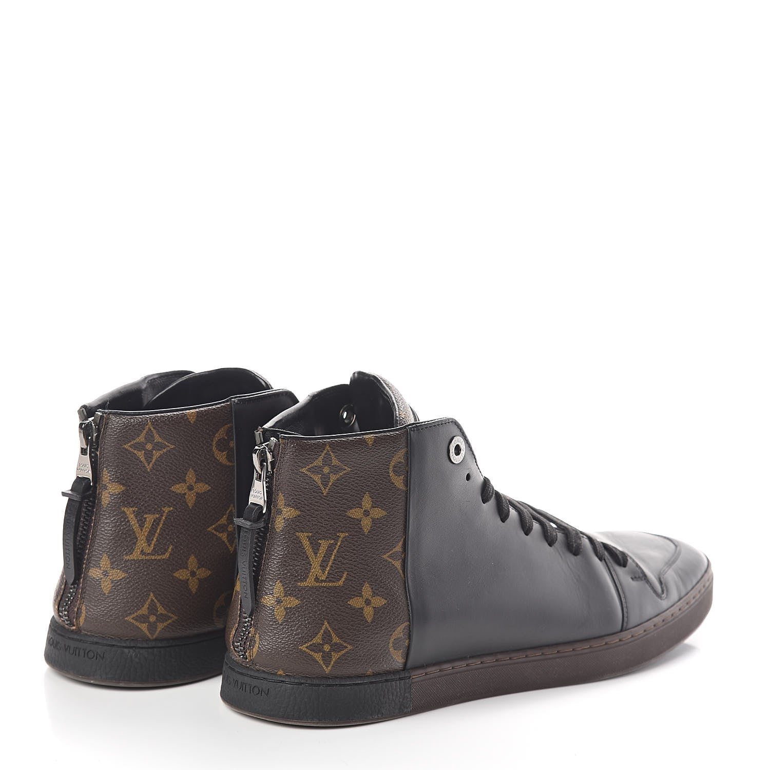 Louis Vuitton Calfskin Monogram Line-Up Sneaker Boot 8 Black 4 of 7