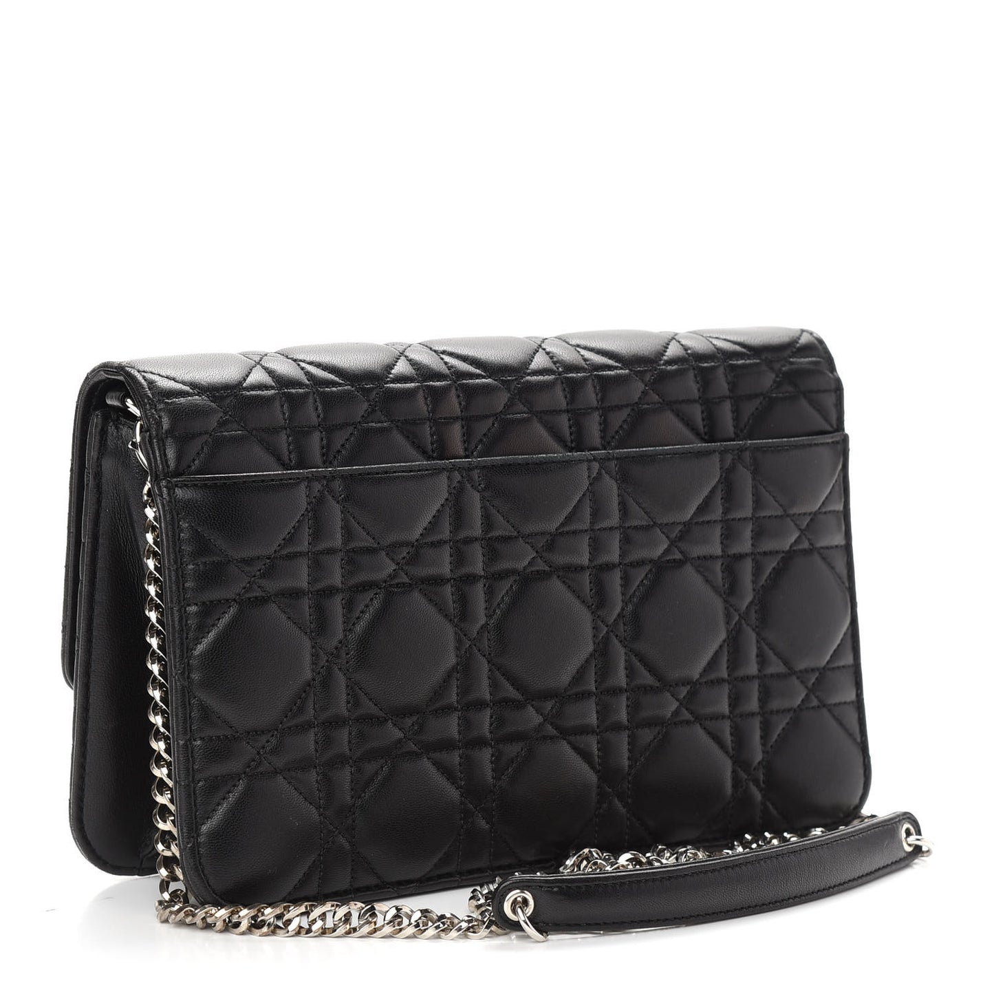 Lambskin Cannage Miss Dior Promenade Pouch Black