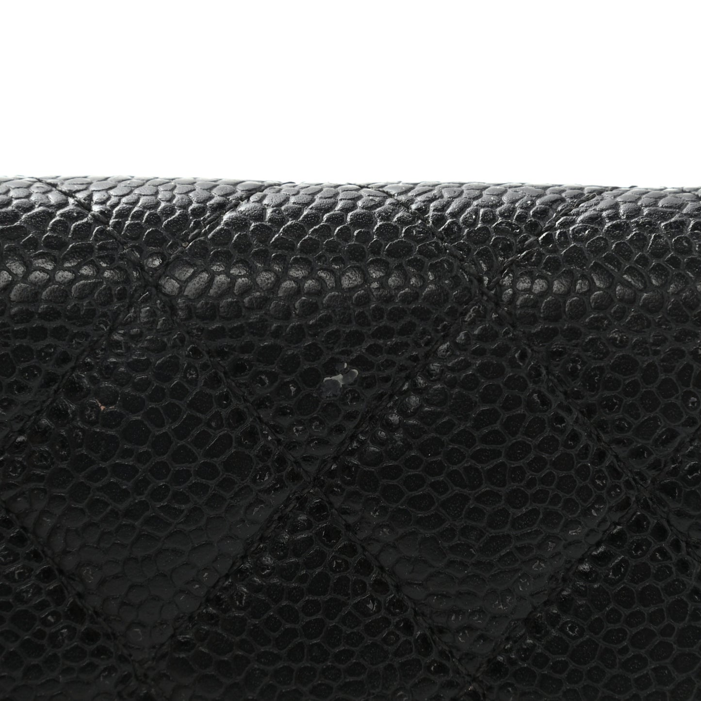 Caviar Quilted Flap Card Holder Black